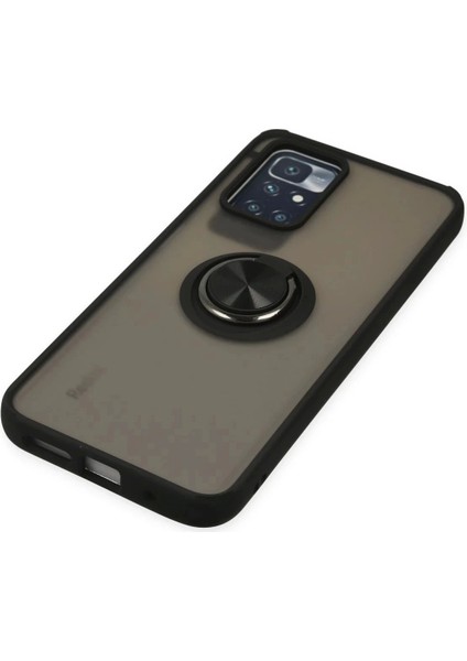 Xiaomi Redmi 10 2022 Kılıf Montreal Yüzüklü Silikon Kapak - SIYAH-(5796) modelleri