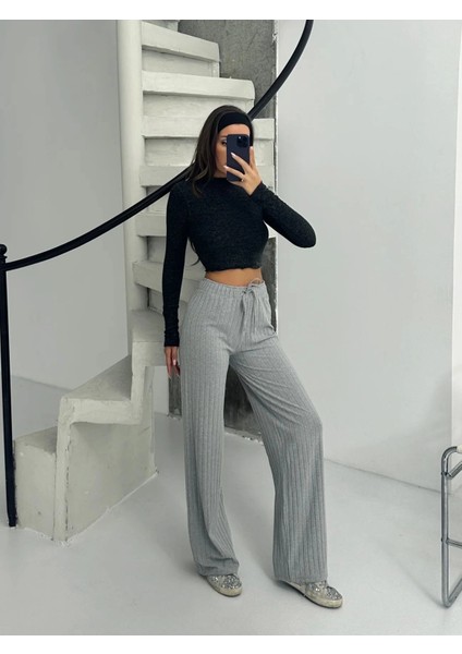 Fitilli Şardonlu Pantolon Gri A4058