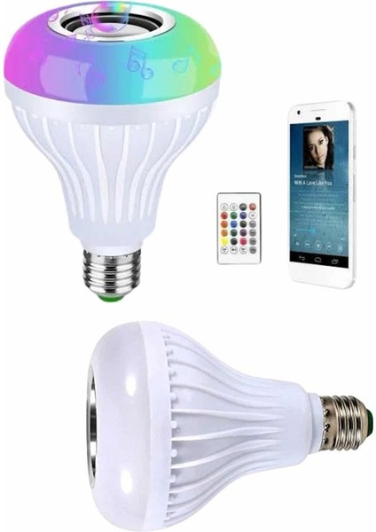 Kumandalı Rgb LED Işık Bluetooth Hoparlör Ses Lambası Renkli Ampul modelleri
