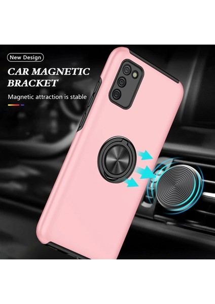 Samsung Galaxy A02S Kılıf Elit Yüzüklü Kapak - PEMBE-(5796) modelleri