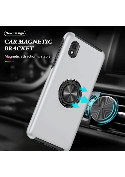 Samsung Galaxy A01 Core Kılıf Elit Yüzüklü Kapak - GÜMÜŞ-(5796) modelleri