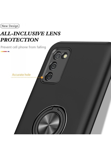 Samsung Galaxy A02S Kılıf Elit Yüzüklü Kapak - SIYAH-(5796) fiyatları