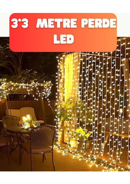 300 LED Perde Işık – Sıcak Beyaz Dekoratif Aydınlatma