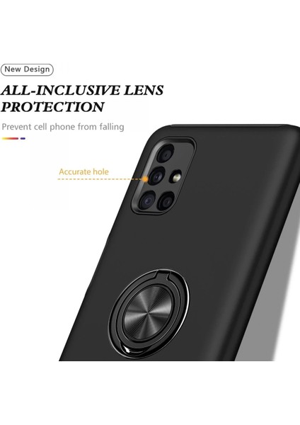 Samsung Galaxy M51 Kılıf Elit Yüzüklü Kapak - SIYAH-(5796) fiyatları