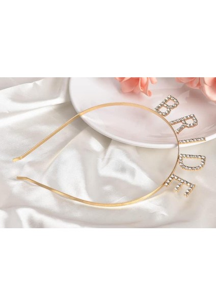Nessiworld Altın Gold Renk Bekarlığa Veda Kristal Taş Bride Tacı Ithal 16X10 cm fırsatları