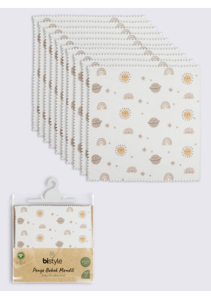 Nessiworld Bistyle Planet 20X20 10'lu Penye Mendil 90164 Ekru