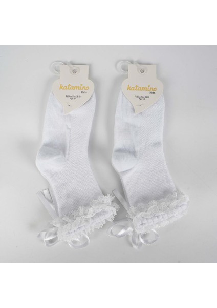 Nessiworld Katamino Ayçıl Aks. Kız Soket Çorap K22230 Beyaz