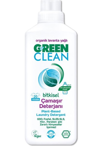 Nessiworld Green Clean Bitkisel Çamaşır Deterjanı 1000 ml (20 Yıkama)