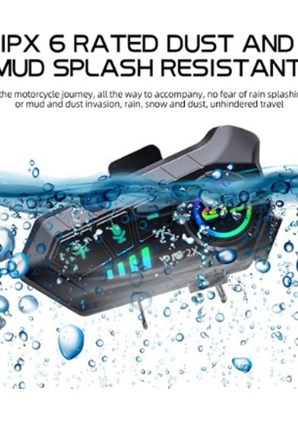 Y10 2x Motosiklet Kask Intercom Çift Eşleşme Rgb Işıklı Bluetooth Kulaklık 5,3 - Lisinya indirimleri