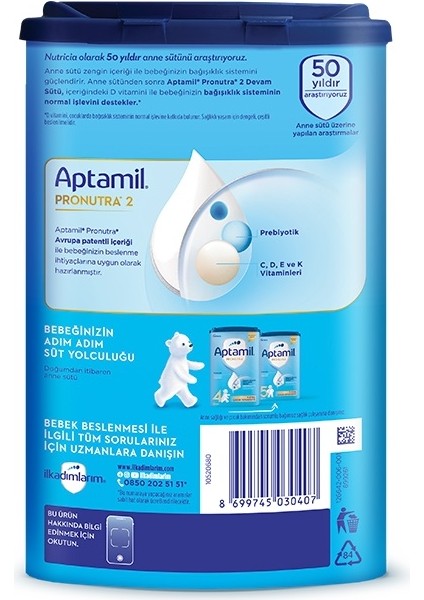 Nessiworld Aptamil Devam Sütü Maması No2 6-9 Ay 800 gr fiyatları