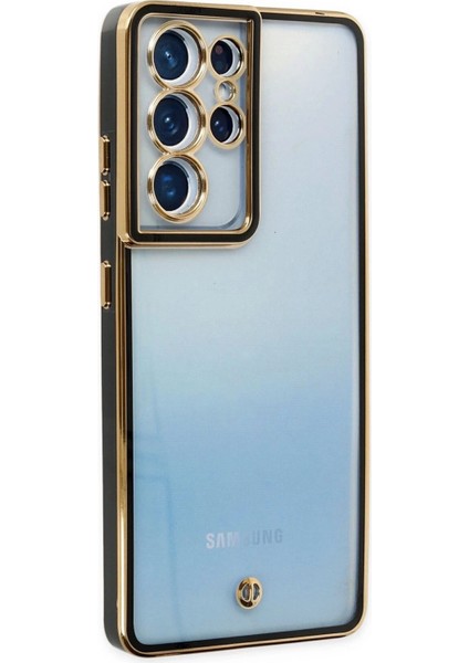 Samsung Galaxy S21 Ultra Kılıf Liva Lens Silikon - SIYAH-(5796)