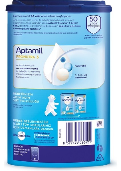 Nessiworld Aptamil Devam Sütü Maması No3 9-12 Ay 800 gr fiyatları
