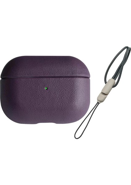 Airpods Pro 2 (2.nesil) 405 Deri Kılıf - MOR-(5796)