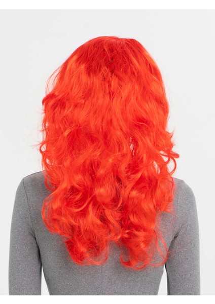 Kırmızı Renk Uzun Dalgalı Parti Peruğu - Lisinya fiyatları