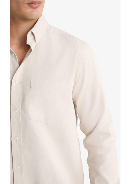 Regular Fit Polo Yaka Gabardin Uzun Kollu Gömlek F1261AX25AU indirimleri