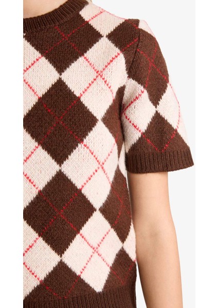 Slim Fit Dar Kesim Bisiklet Yaka Baklava Desenli Triko Kazak G2469AX25WN indirimleri