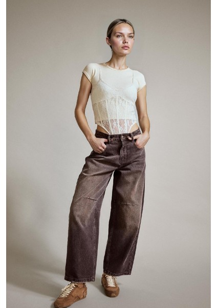 Wide Leg Geniş Bol Paça Bilek Boy Jean Pantolon G2909AX25AU fiyatları