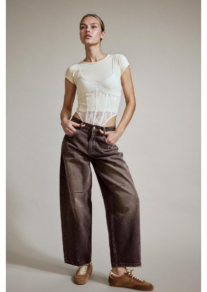 Wide Leg Geniş Bol Paça Bilek Boy Jean Pantolon G2909AX25AU modelleri