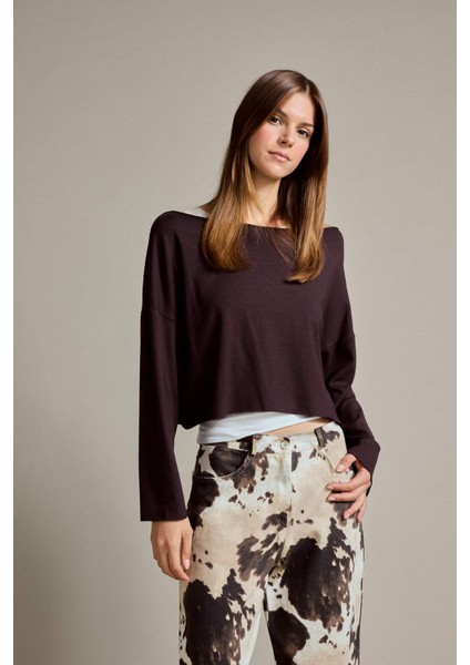 Regular Fit Kayık Yaka Modal Sweatshirt G3333AX25WN