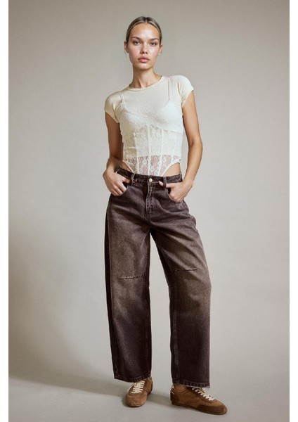 Wide Leg Geniş Bol Paça Bilek Boy Jean Pantolon G2909AX25AU