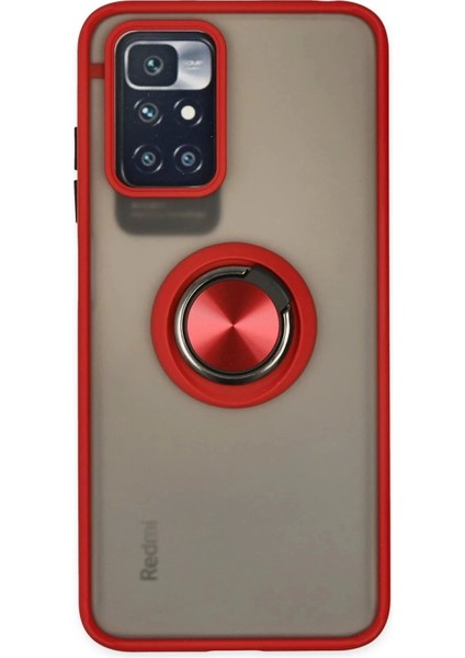 Xiaomi Redmi 10 2022 Kılıf Montreal Yüzüklü Silikon Kapak - KIRMIZI-(5796)
