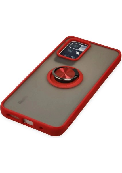 Xiaomi Redmi 10 2022 Kılıf Montreal Yüzüklü Silikon Kapak - KIRMIZI-(5796) modelleri