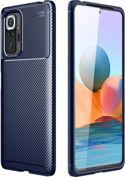 Xiaomi Redmi Note 10 Pro Kılıf Auto Focus Karbon Kapak - LACIVERT-(5796)