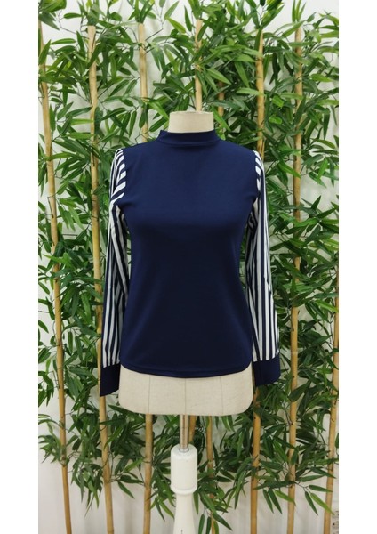 Kadın Uzun Kollu Balıkçı Yaka Bürümcük Bluz