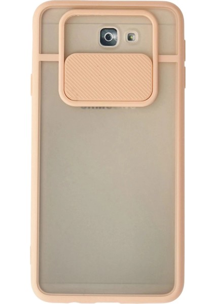 Samsung Galaxy J7 Prime Kılıf Palm Buzlu Kamera Sürgülü Silikon - PEMBE-(5796)