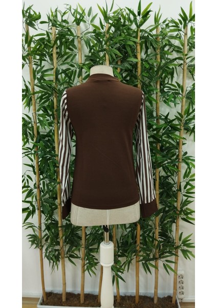 Kadın Uzun Kollu Balıkçı Yaka Bürümcük Bluz