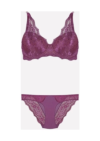 4340 Desteksiz Dantelli Sütyen Takım