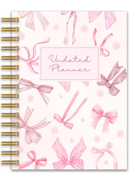 Sert Kapak A5 Spiralli Ajanda (Süresiz Planlayıcı Ajanda) Pembe Fiyonk fiyatları