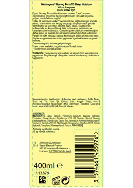 Norveç Formülü Yoğun Nemlendirici El Kremi Seti 400 ml Tüm Cilt Tipleri için fiyatları