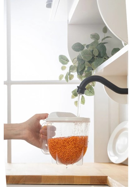 Ölçülü Yıkama- Süzme Süzgeci 1 Lt Pirinç Bakliyat Yıkama - Süzme Sepeti fırsatları