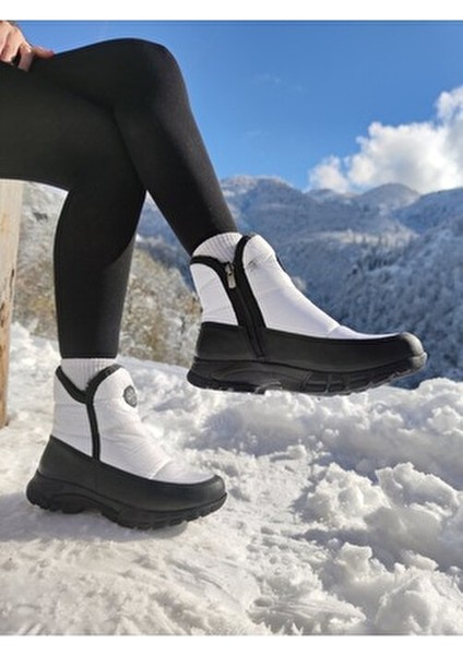 Çiğdem Unisex Kısa Kar Botu 39 Numara Beyaz Su Geçirmez Fermuarlı Tasarım fırsatları