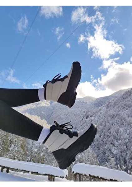 Su ve Kar Geçirmez Krem Renk Unisex Kar Botu 38 Kısabağlı Tasarım fırsatları