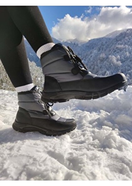 Gri Kar Botu 37 Numara Mebran Kaplı Paraşüt Kumaş ile Konforlu Yürüyüş indirimleri