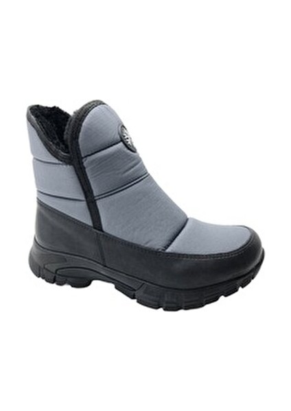 Gri Kısa Fermuarlı Kar Botu Su Geçirmez Tekstil Dış Materyal