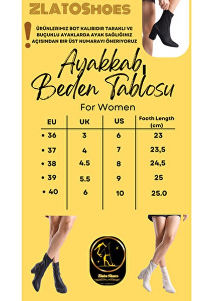 Kadın Siyah Streç Orta Boy Topuklu Bot 38 Numara Günlük Kullanım için Şık ve Rahat