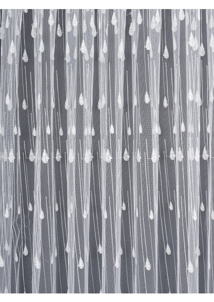 Damlacık Desenli Brode Işlemeli Tül Perde (1/2.5 Normal Pile)