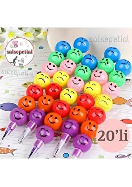 20'li Emoji Yumurtlayan Kurşun Kalem Hediyelik Oyuncak Doğum Günü Karne Günü Hediyelik 20 Adet