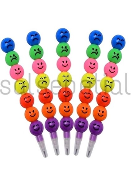 28'li Emoji Yumurtlayan Kurşun Kalem Hediyelik Oyuncak Doğum Günü Karne Günü Hediyelik 28 Adet