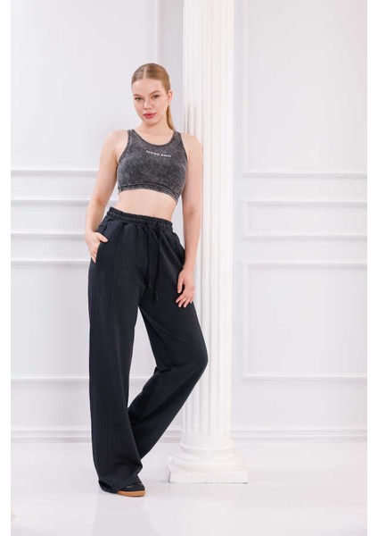 Kadın Siyah Oversize Eşofman Altı Msc 2602ALT