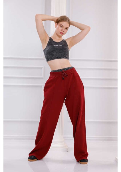 Kadın Bordo Oversize Eşofman Altı Msc 500ALT fırsatları
