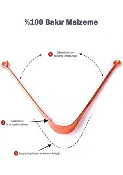 Saf Bakır Dil Temizleme Aleti 12 cm Uzunlukta Etkili Temizlik modelleri