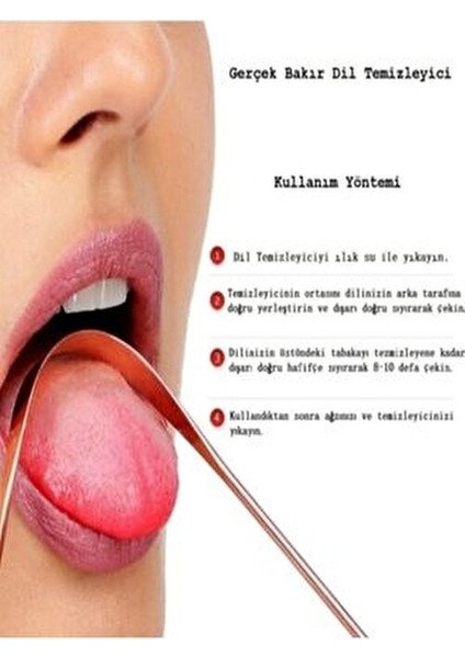 Saf Bakır Dil Temizleme Aleti 12 cm Uzunlukta Etkili Temizlik