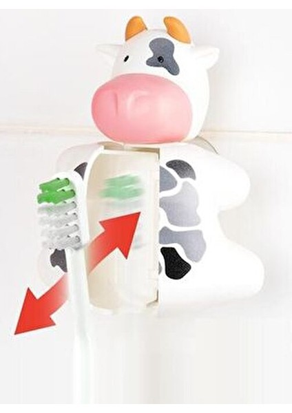 Flipper Diş Fırçası Kabı Yumuşak Kılıf İnek Desenli Eğlenceli Kullanım için 1 Adet modelleri