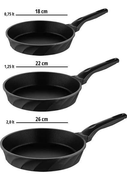 Vento 9 Parça Döküm Tava Sahan Seti (Siyah) fırsatları