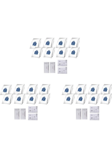 Miele Gn Vakum Için 24X Toz Çantası 9917730 Hyclean Hoover Çantaları, 6 Tablet Hava Temiz ve 6tablet Motor Filtresi (Yurt Dışından)