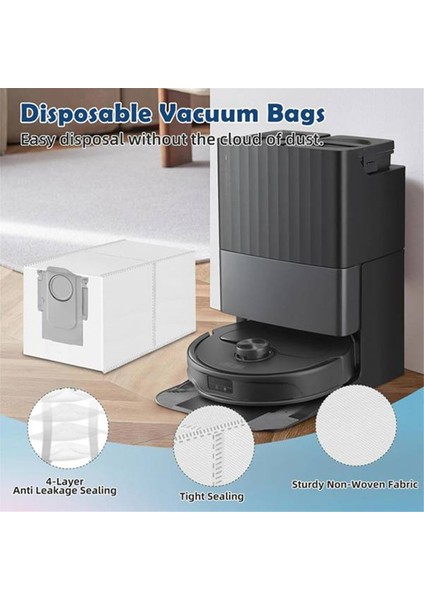 Roborock Qrevo Slim/qrevo Master Sweeper Aksesuarları Için 12 Pcs Toz Torbaları Toz Torbaları, Iyi Çalışacak ve Iyi Çalışmak Için Yapılmış (Yurt Dışından) indirimleri